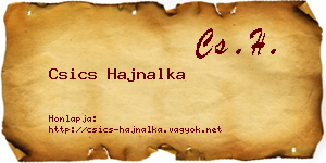 Csics Hajnalka névjegykártya